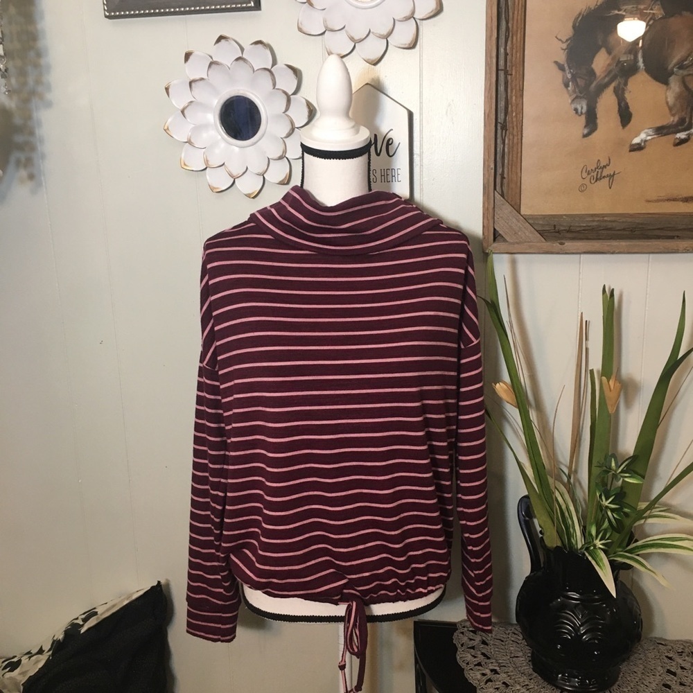 Dip cowl neck top